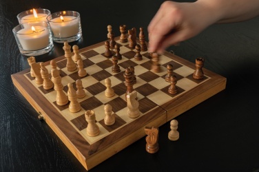 Logotrade business gifts photo of: Luxury wooden foldable chess set