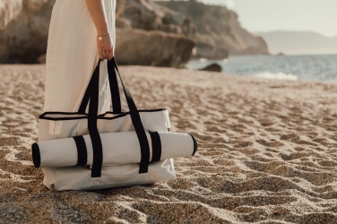 Logo trade promotional merchandise photo of: VINGA Volonne AWARE™ recycled canvas beach bag