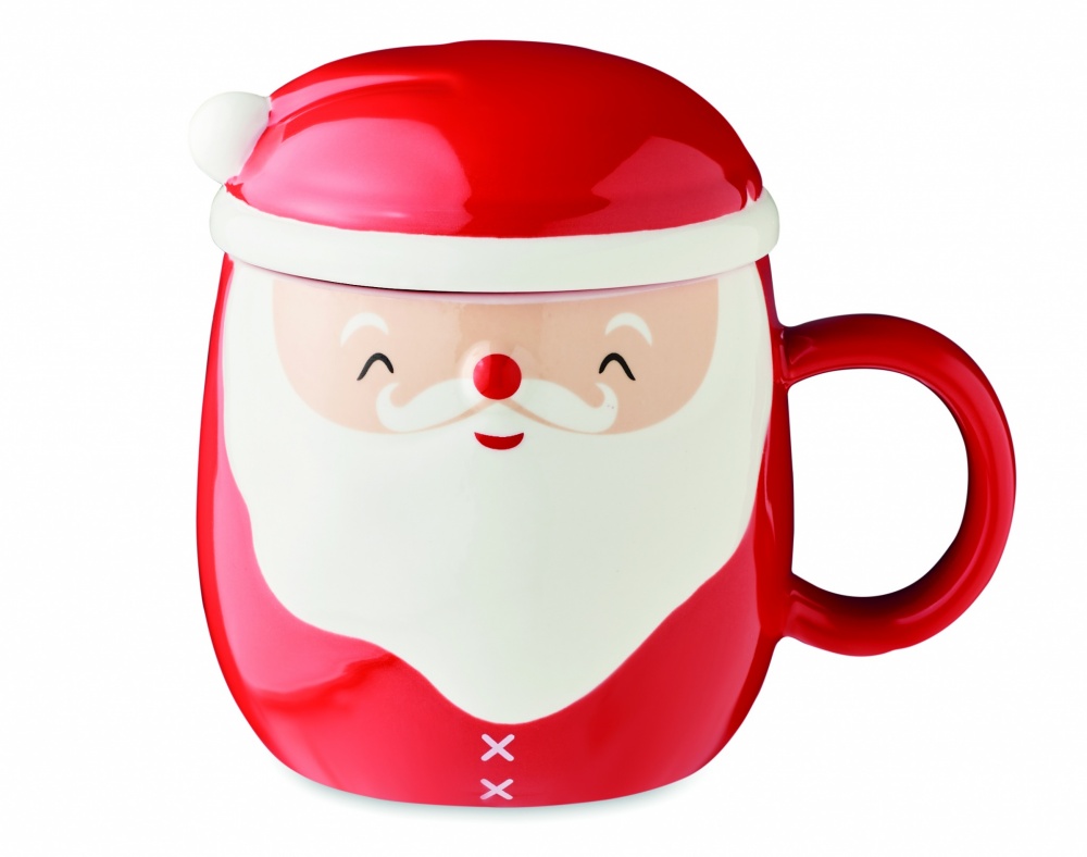 Logo trade corporate gifts image of: Ceramic mug with lid 370 ml