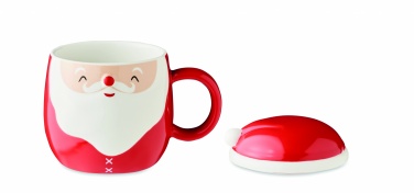 Logo trade advertising products image of: Ceramic mug with lid 370 ml
