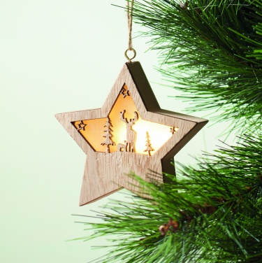Logo trade promotional giveaways image of: MDF star with light