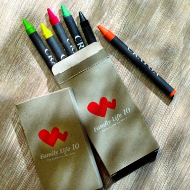 Logo trade promotional item photo of: Carton of 6 wax crayons