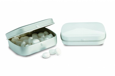 Logo trade promotional merchandise photo of: Easy tin silver w/mints