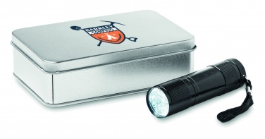 Logo trade promotional gifts picture of: LED torch in tin box