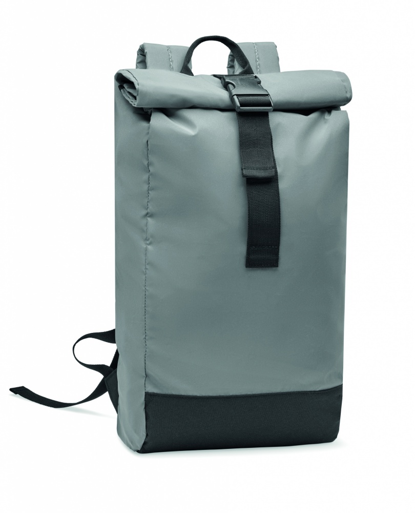 Logo trade business gift photo of: Reflective Rolltop backpack