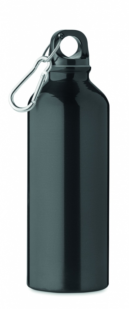 Logo trade promotional gifts picture of: 500 ml single-walled water bottle made of recycled aluminum with a carabiner
