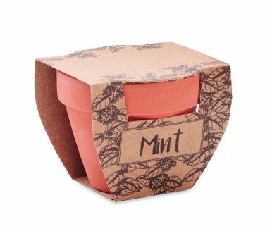 Logo trade business gifts image of: Terracotta pot mint seeds