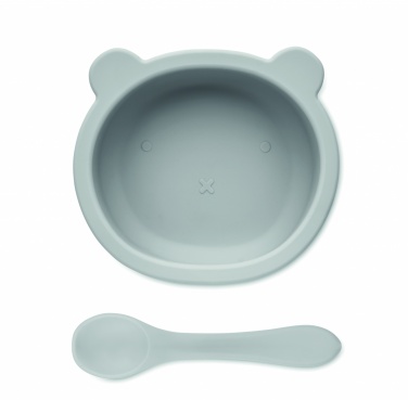 Logo trade promotional products image of: Silicone spoon, bowl baby set