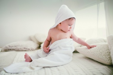 Logo trade promotional product photo of: Cotton hooded baby towel
