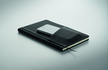 Logo trade business gifts image of: A5 notebook PU front pocket