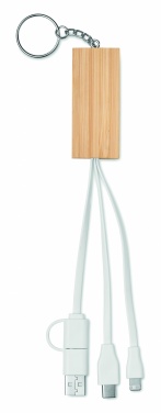 Logotrade corporate gift image of: Bamboo key ring and stand Salo