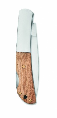 Logo trade promotional item photo of: Foldable knife in acacia wood