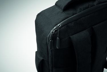 Logotrade promotional items photo of: A safe 15-inch laptop backpack made of 300D RPET with a 210D RPET lining and customizable printing.