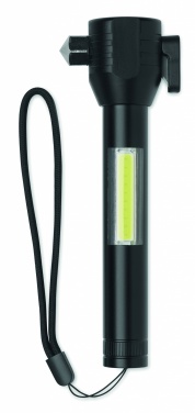Logotrade business gifts photo of: 3-in-1 aluminum flashlight with an emergency hammer and seatbelt cutter, customizable with printing