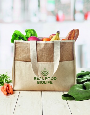 Logo trade promotional product photo of: Jute and canvas cooler bag