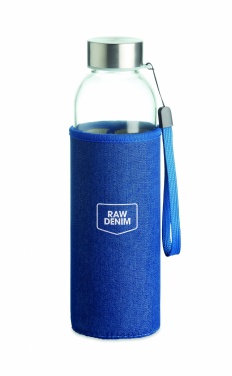 Logo trade business gifts image of: Glass bottle in pouch 500 ml