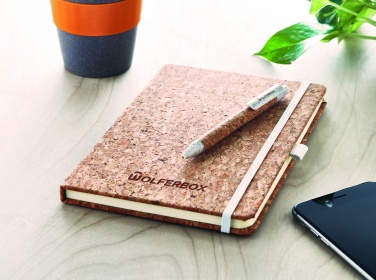 Logo trade corporate gifts image of: A5 cork notebook with pen