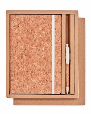 Logo trade promotional product photo of: A5 cork notebook with pen