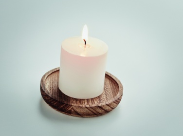 Logo trade advertising products picture of: Candle on round wooden base