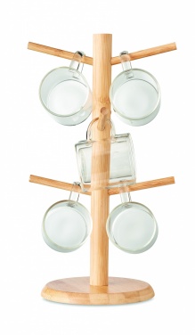 Logo trade promotional products image of: Bamboo cup set holder