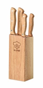 Logo trade advertising product photo of: 5 piece knife set in base