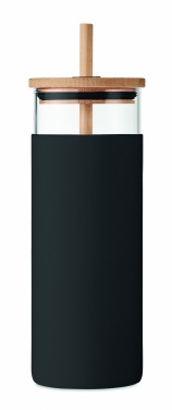 Logo trade promotional gift photo of: Glass tumbler 450ml bamboo lid