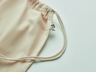 Logo trade promotional merchandise image of: Organic cotton drawstring bag