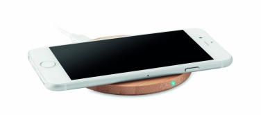 Logotrade promotional merchandise photo of: Wireless charger bamboo 10W RUNDO +
