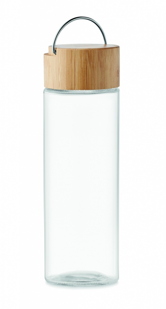Logotrade promotional items photo of: Glass bottle 500ml bamboo lid
