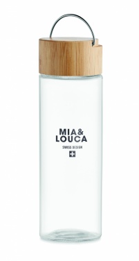 Logotrade corporate gift image of: Glass bottle 500ml bamboo lid