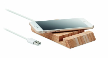 Logotrade advertising product picture of: Bamboo wireless charger  10W ODOS