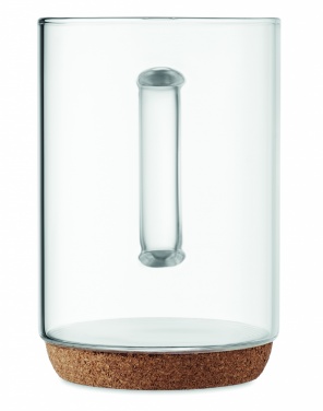 Logo trade promotional gifts picture of: Glass mug 400ml with cork base