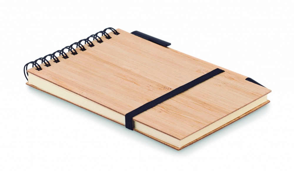 Logotrade promotional giveaway image of: A6 bamboo notepad with pen SONORABAM