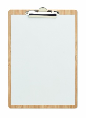 Logo trade promotional items image of: A4 bamboo clipboard