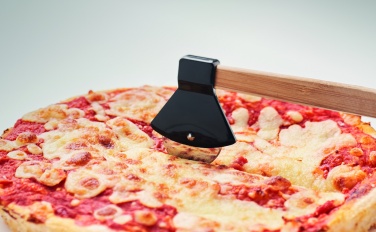 Logo trade business gifts image of: Pizza cutter bamboo handle