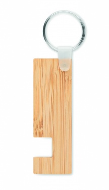 Logo trade advertising product photo of: Bamboo stand and key ring Savonlinna