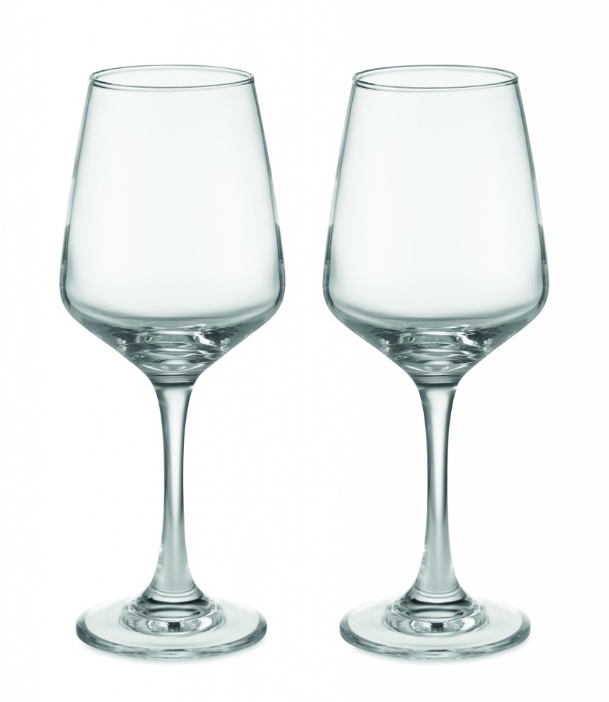 Logo trade promotional giveaways image of: Set of 2 wine glasses