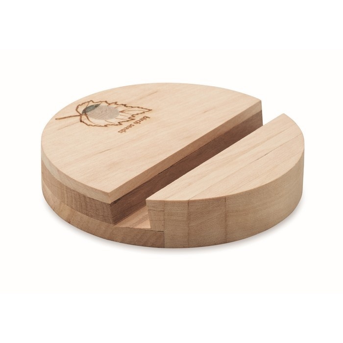 Logo trade business gift photo of: Birch Wood phone stand