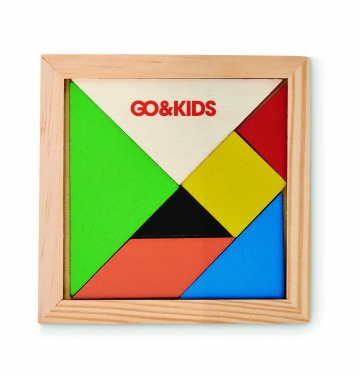 Logo trade promotional merchandise image of: Tangram puzzle in wood