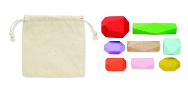 Logotrade promotional items photo of: 8 stacking wood rocks in pouch