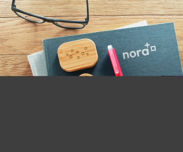 Logo trade promotional gifts picture of: TWS earbuds in bamboo case