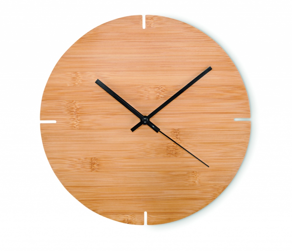 Logotrade promotional merchandise picture of: Round shape bamboo wall clock