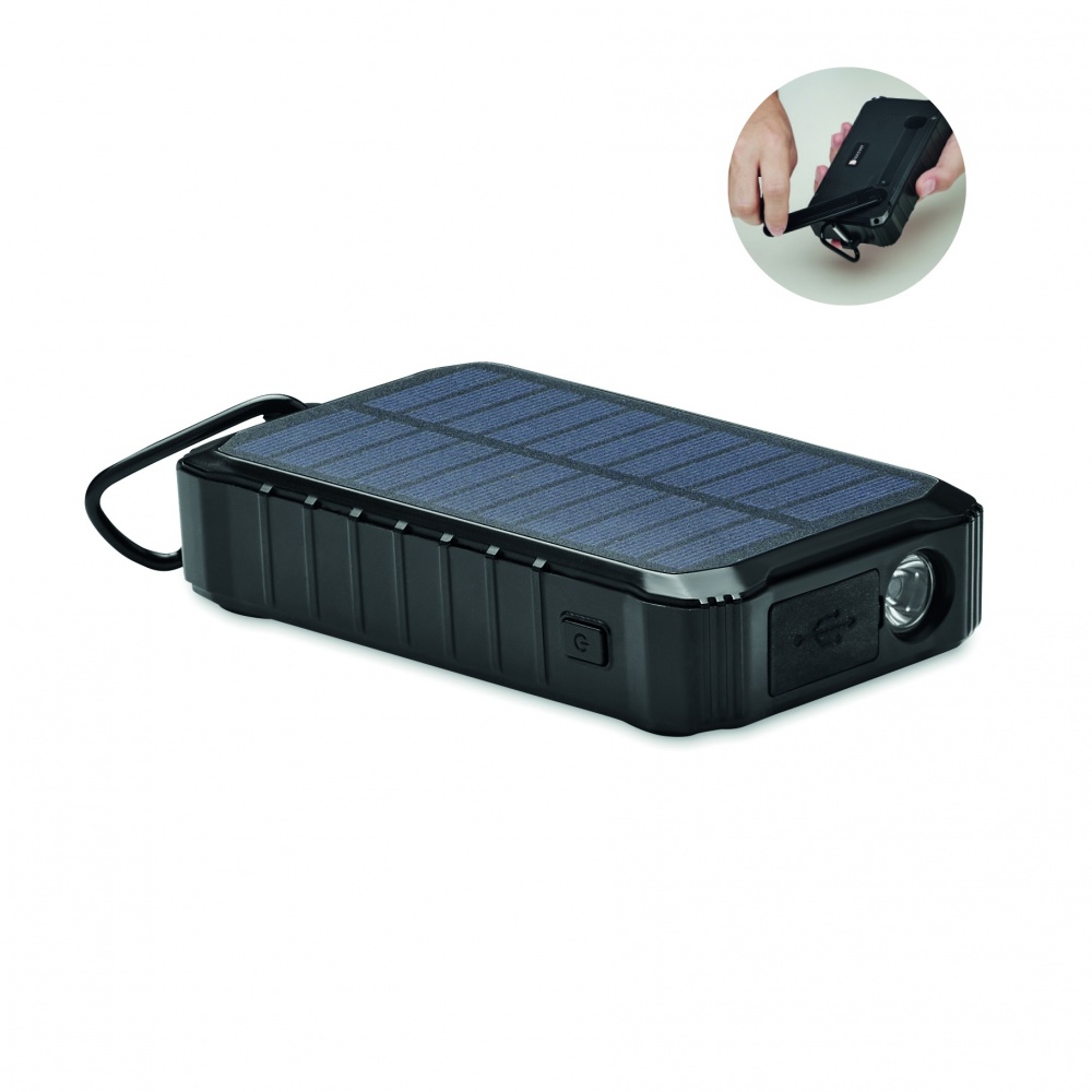 Logo trade business gift photo of: 8000 mAh solar dynamo charger