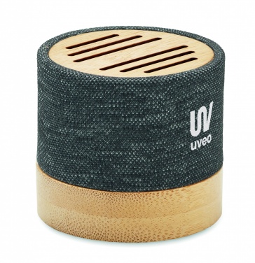 Logotrade promotional item image of: Bamboo RPET wireless speaker