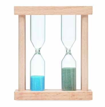 Logo trade corporate gifts picture of: Set of 2 wooden sand timers