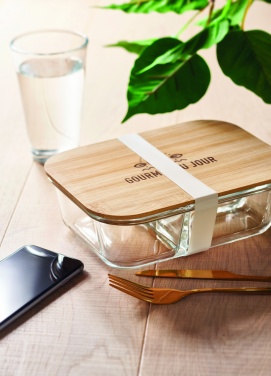 Logotrade promotional products photo of: Glass lunch box with bamboo lid