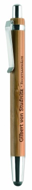 Logo trade promotional merchandise image of: Ball pen in ABS and bamboo