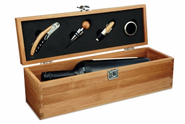 Logo trade promotional merchandise picture of: Wine set in bamboo box