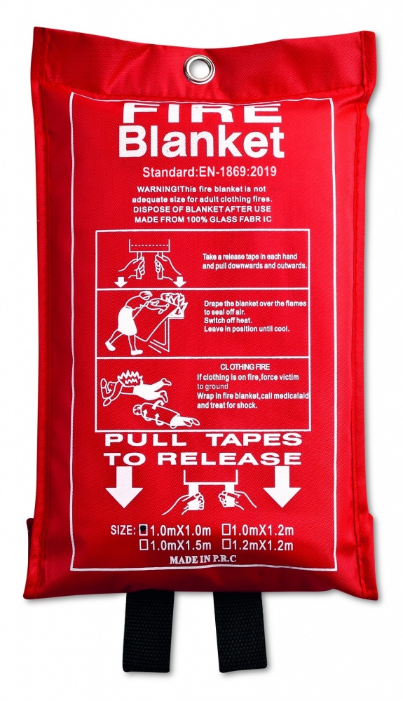 Logo trade promotional merchandise photo of: Fire blanket in pouch 100x95cm
