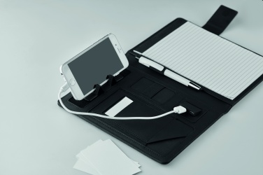 Logo trade business gifts image of: A5 folder with power bank